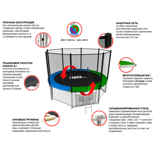 Батут UNIX Line Classic 8 ft (outside)