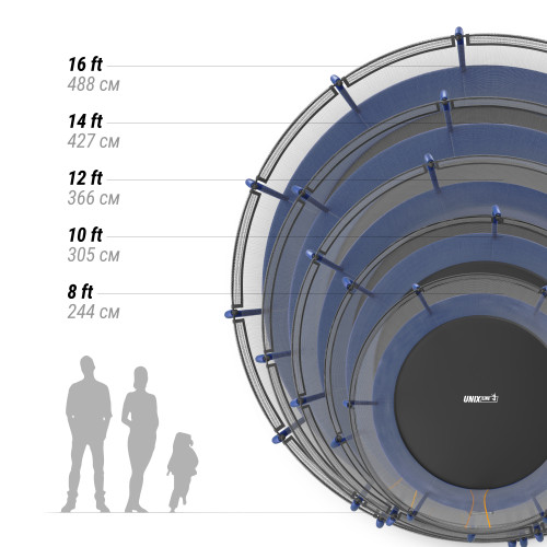 Батут UNIX Line SUPREME BASIC 14 ft (Blue)