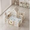 Манеж UNIX Kids DeLuxe House&Storage Camel 180 x 200 см, с игровым домиком, баскетбольной стойкой, доской для рисования, качелями + место для хранения игрушек