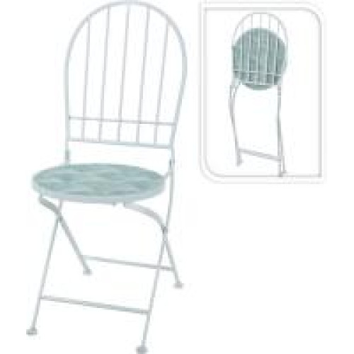 Набор стульев складных с каркасом из металла и сидением из керамики, цвет белый