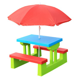Стол садовый с зонтом UNIX Kids Garden голубой