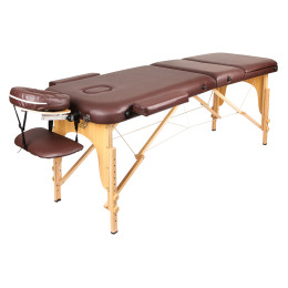 Массажный стол Atlas Sport 70 см складной 3-с деревянный (коричневый)