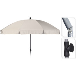 Зонт пляжный, д.250 см, купол полиэстер, стойка цинк, цвет кремовый