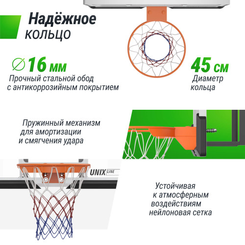 Баскетбольный щит UNIX Line B-Backboard-PC 50