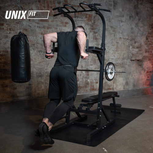Турник-пресс-брусья со скамьей UNIX Fit силовая стойка / Power Tower 150P