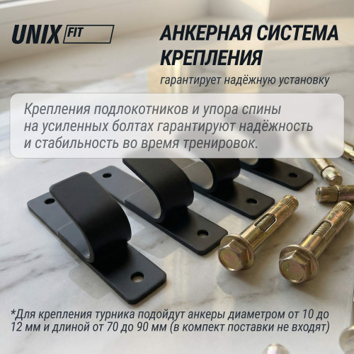 Турник настенный 3 в 1 UNIX Fit для подтягиваний / Pull up 200