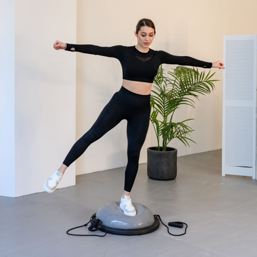 Полусфера балансировочная UNIX Fit с эспандерами, 46 см