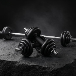 Набор гантелей и штанга UNIX Fit в кейсе 50 кг