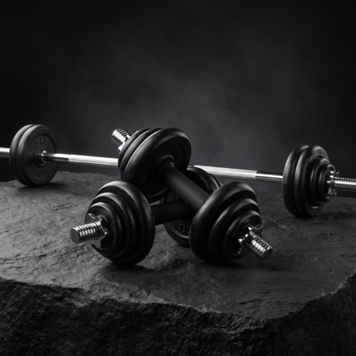 Набор гантелей и штанга UNIX Fit в кейсе 50 кг
