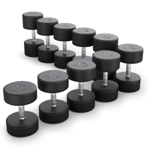 Ряд гантелей круглых UNIX Fit обрезиненные от 27,5 до 50 кг