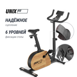 Велотренажер генераторный UNIX Fit BL-380E деревянный / Wood