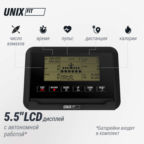Гребной тренажер UNIX Fit механическая нагрузка / Techno Rower 410