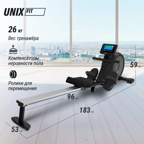 Гребной тренажер UNIX Fit электронная нагрузка / Techno Rower 410E