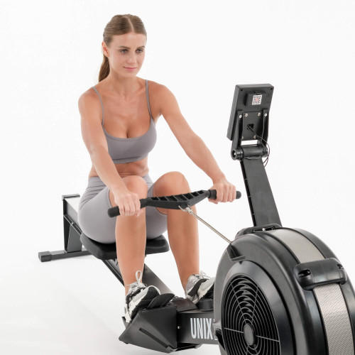 Гребной тренажер UNIX Fit аэродинамическая нагрузка / Air Rower-X черный