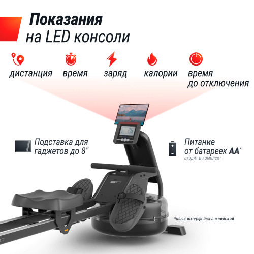 Гребной тренажер UNIX Fit водный / Water Rower 340