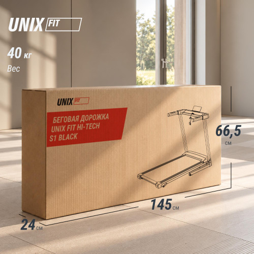 Беговая дорожка UNIX Fit Hi-tech S1 черный