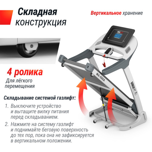 Беговая дорожка UNIX Fit MX-580A белый