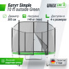 Батут UNIX Line Simple 10 ft (305 см) с внешней защитной сеткой, зеленый