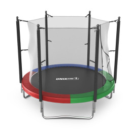 Батут UNIX Line Simple 8 ft (244 см) с внутренней защитной сеткой, цветной