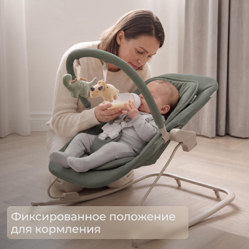 Шезлонг-качалка UNIX Kids Dino зеленый