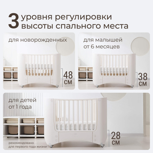 Детская кроватка UNIX Kids Premium / Премиум белый