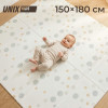 Игровой коврик складной UNIX Kids Circles / Круги 150x180 см серый
