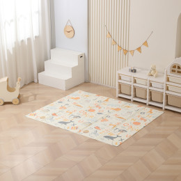 Игровой коврик складной UNIX Kids Learning / Познания 120x150 см бежевый