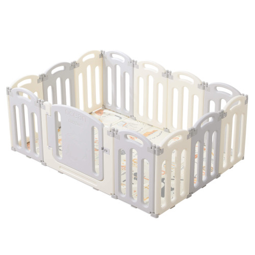 Манеж UNIX Kids Ocean / Океан (114 x 151 см) серый