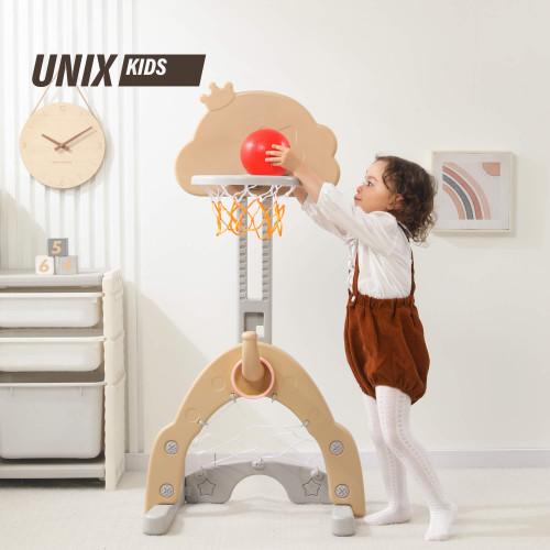Баскетбольная стойка UNIX Kids Star / Звезда бежевый