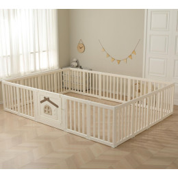 Большой детский игровой манеж UNIX Kids Classic Tree House / Классик домик на дереве 200 x 280 см бежевый