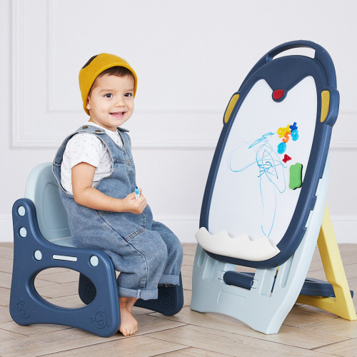 Развивающий детский мольберт UNIX Kids синий
