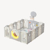 Манеж UNIX Kids DeLuxe V2 / Делюкс серый 150 x 180 см, с баскетбольным кольцом и ковриком