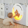 Манеж UNIX Kids Deluxe / Делюкс серый180 x 200 см, с баскетбольным кольцом и ковриком