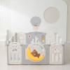 Манеж UNIX Kids Deluxe / Делюкс серый180 x 200 см, с баскетбольным кольцом и ковриком