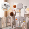 Манеж UNIX Kids DeLuxe V2 / Делюкс серый 180 x 200 см, с баскетбольным кольцом и ковриком