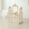 Манеж UNIX Kids DeLuxe House / Делюкс Дом бежевый, 150 x 180 см, с баскетбольной стойкой, доской для рисования, качелями