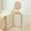 Манеж UNIX Kids DeLuxe House / Делюкс Дом бежевый, 180 x 200 см, с баскетбольной стойкой, доской для рисования, ковриком для игр