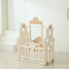 Манеж UNIX Kids DeLuxe House / Делюкс Дом бежевый, 180 x 200 см, с баскетбольной стойкой, доской для рисования, ковриком для игр