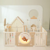 Манеж UNIX Kids DeLuxe House / Делюкс Дом бежевый, 180 x 200 см, с баскетбольной стойкой, доской для рисования, ковриком для игр