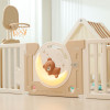 Манеж UNIX Kids DeLuxe House&Storage / Делюкс дом и стеллаж бежевый, 150 x 180 см, с игровым домиком, баскетбольной стойкой, доской для рисования, качелями + место для хранения игрушек