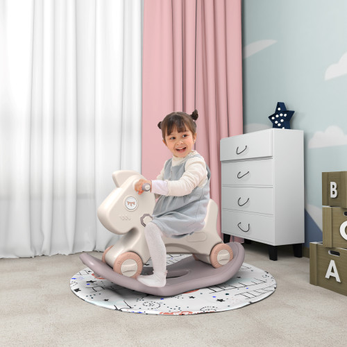 Лошадка-качалка-беговел UNIX Kids розовый