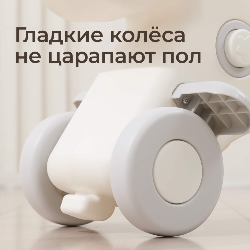 Лошадка-качалка-беговел UNIX Kids с ручкой серый