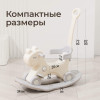 Лошадка-качалка-беговел UNIX Kids с ручкой серый