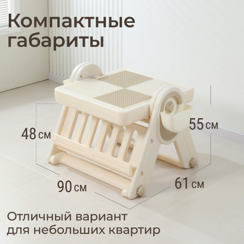 Развивающий детский стол со стульчиком 4 в 1 UNIX Kids Lego / Лего бежевый