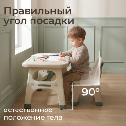 Стол со стулом UNIX Kids Dino / Дино зеленый