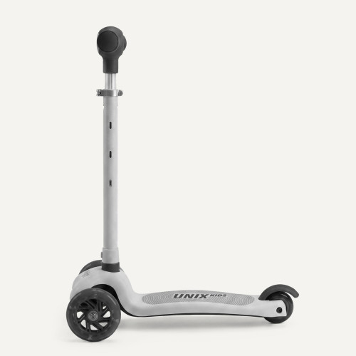 Самокат UNIX Kids Light с подсветкой, серый