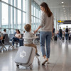 Чемодан UNIX Kids Коляска / Stroller Ocean серый