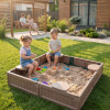 Песочница UNIX Kids Square квадратная 123 х 123 см коричневый