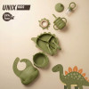 Набор посуды для кормления UNIX Kids Dino / Дино 9 предметов, зеленый